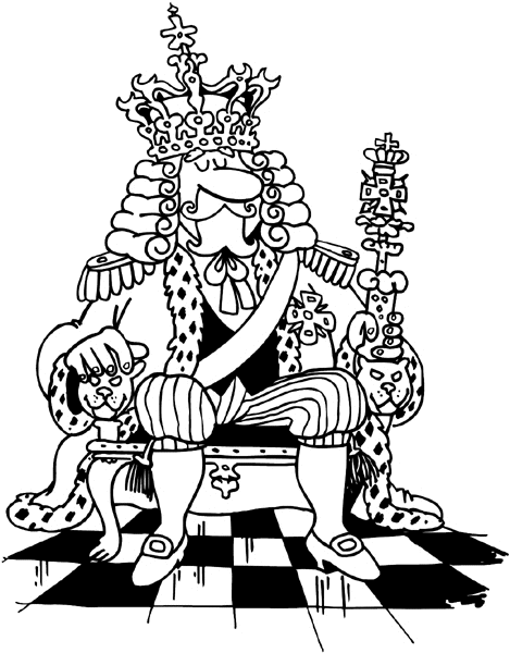 English King on his throne vinyl sticker. Customize on line. Phenomena and History 072-0492